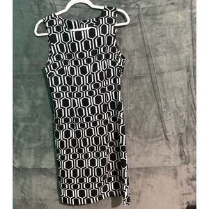 Connected Apparel Dress Womens 10 Black white Sleeveless